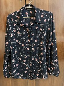 Black Floral Casual Shirt