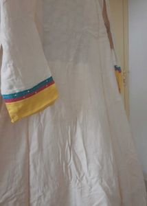 Cream Ethnic Kurta For Daily And Office