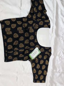 Peacock Feather Print Blouse Stretchable
