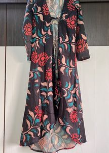 Crop Top With Dhoti And Shrug
