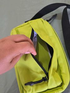 ZARA Neon Green Rubberised Crossbody Bag