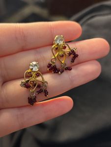 Golden-Maroon Pendant + Earrings ₹268