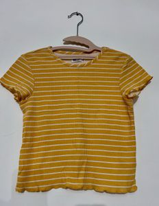 Striped Mustard Tee