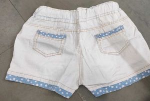 White &amp; Blue Star Print Shorts