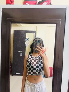 Checkered Heart Crop Top