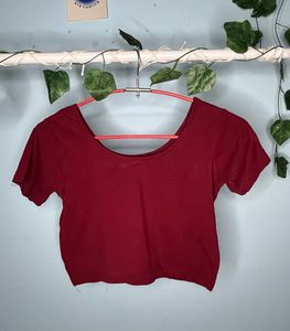 Burgundy Crop Top
