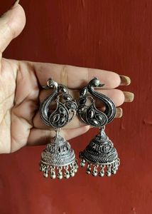 Peacock Jhumka Earrings