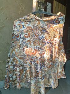 wrap top and high-low skirt