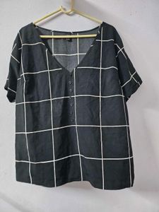 shein oversized checkered top