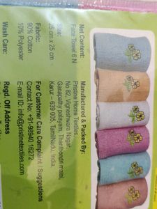 pack of 6 face towel