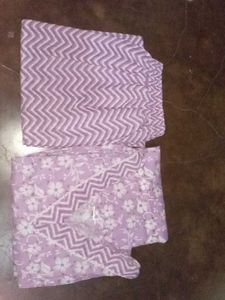 Purple/Lavendar White Kurta Cotton Set  Women Girl