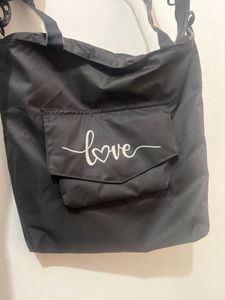 Black &#34;Love&#34; Crossbody Bag