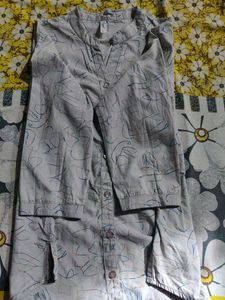 Abstract Print Button-Down Shirt