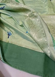 Elegant Lime Saree With Blouse