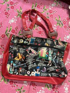 Funky Graphic Print Tote Bag