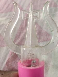 Old Plastic Trishul Written OM on it( Lord Shiva blessing)