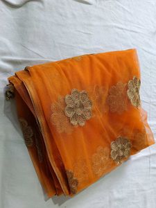 Orange Embroidered dupatta 🧡