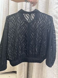 Black Sheer Top