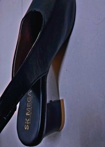 Black Slingback Block Heels