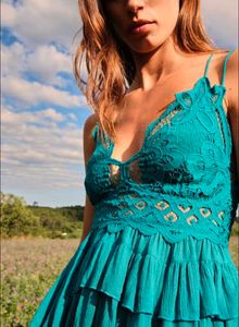 Green Lace Halter Top for Size Extra Small/ Small
