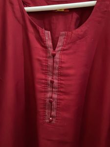 Red Kurti with Embroidery