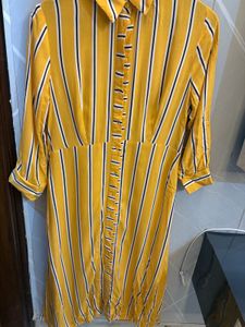 Striped Yellow Shirt Dress