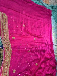 Fine Velvet Saree Dual Shade Price Negotiable L