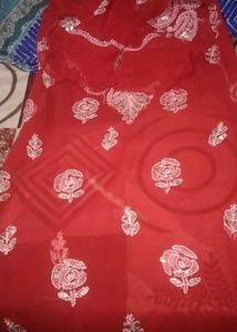 Red Embroidered Kurta