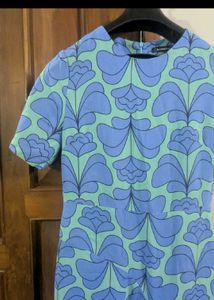 Blue Print Midi Dress