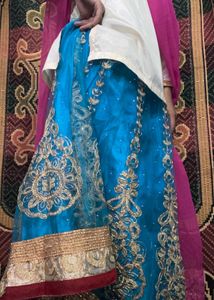 lehenga with long choli and dupatta