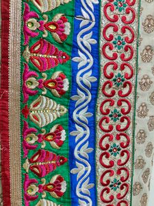 Off White Saree with border