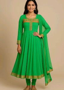 Green kurta and salwar with chunni