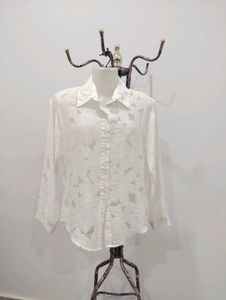 Vintage Sheer White Button-Down