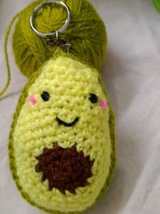 Crochet Avocado Keychain