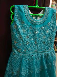 Teal Embroidered Dress