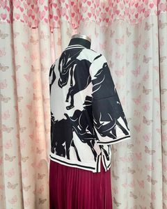 Black And White Abstract Print Top