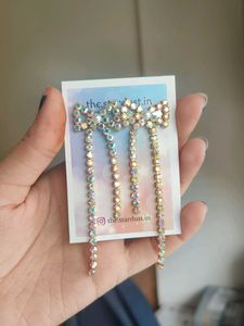 Rhinestone Bow Coquette Earrings