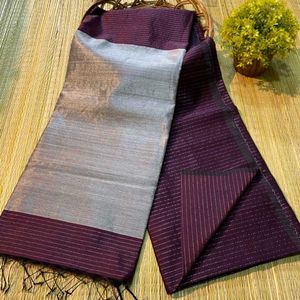 Elegant Silver Saree