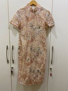 Embroidered Dress With Cape