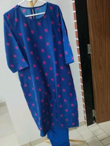 Blue Floral Kurta Set