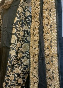 Beautiful Black Heavy Anarkali With Dupatta