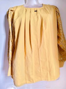 Used Yellow Pleated Top