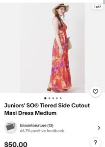 Junior SO Tiered Side Cutout Maxi Dress