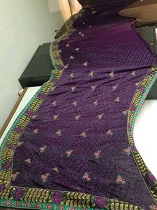 Purple Floral Embroidered Saree