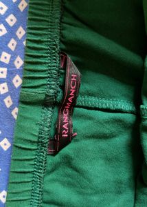 High Ankle Length Dark Spring Green Leggings