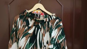 Brown Multicolored Long Skirt