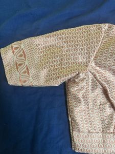 Silk Blend White Kanjivaram blouse