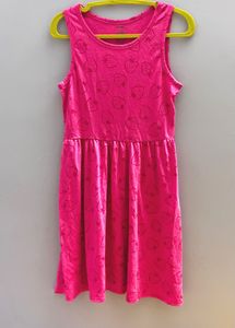 Pink Strawberry Print Dress