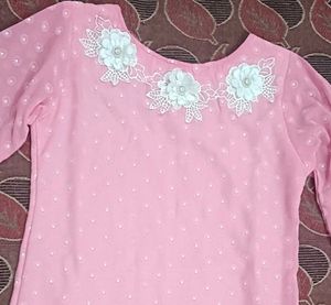 Pink Ruffle Sleeve Top