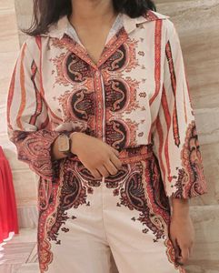 Aesthetic Print Co-ord Set Summer Friendly Fabric